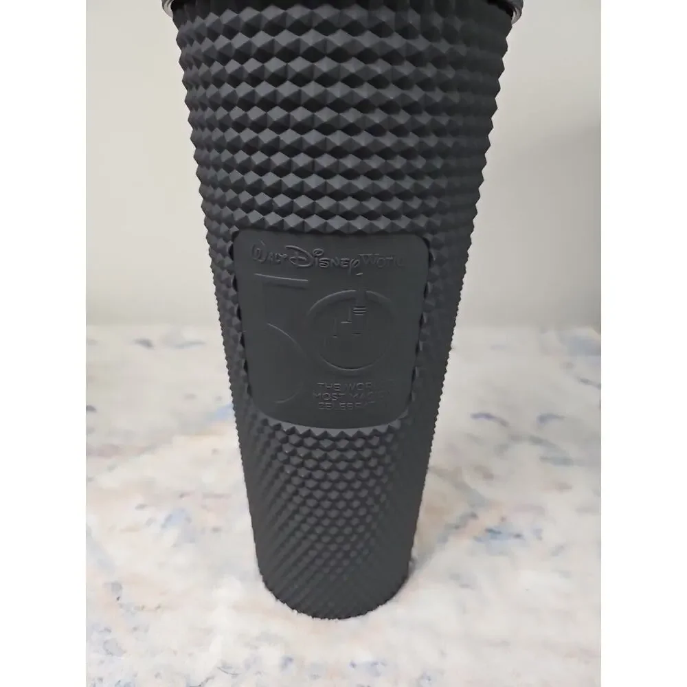 Disney Starbucks 50th Anniversary Black Geometric Studded Cup Tumbler